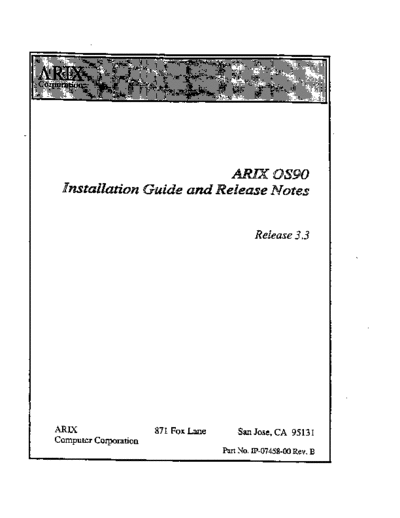 arete_arix IP-07458-00 OS90 Installation Guide and Release Notes Release 3.3 Jan92 . Rare and Ancient Equipment arete_arix s90 os90 IP-07458-00_OS90_Installation_Guide_and_Release_Notes_Release_3.3_Jan92.pdf