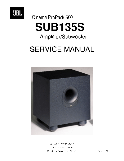 JBL hfe jbl sub135s service en  JBL Audio SUB135S hfe_jbl_sub135s_service_en.pdf