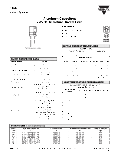 RADIAL Vishay [  thru-hole] 515D Series  . Electronic Components Datasheets Passive components capacitors Vishay RADIAL Vishay [radial thru-hole] 515D Series.pdf