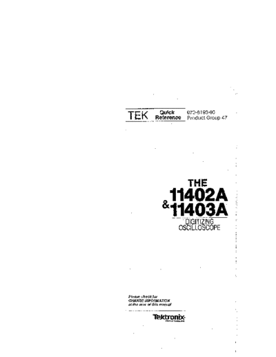 Tektronix TEK 11402A 11403A QR  Tektronix TEK 11402A 11403A QR.pdf