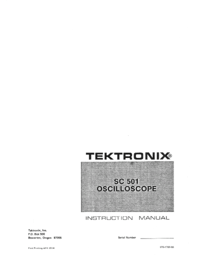 Tektronix SC501  Tektronix SC501 .pdf