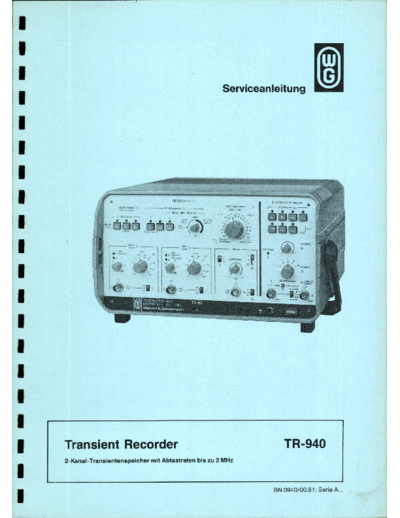 WG TR-940 Serviceanleitung  . Rare and Ancient Equipment WG TR-940 Serviceanleitung.pdf