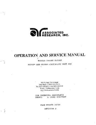 . Various Associated Research 5400DT, 5450DT Operation & Service  . Various Inne Associated Research 5400DT, 5450DT Operation & Service.pdf