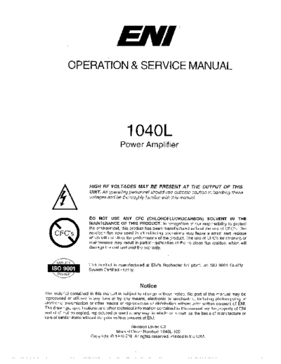 . Various ENI 1040L Operation & Service  . Various Inne ENI 1040L Operation & Service.pdf