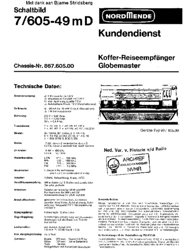 Nordmende Nordmende 7-605Globemaster  Nordmende Audio 7-605Globemaster Nordmende_7-605Globemaster.pdf