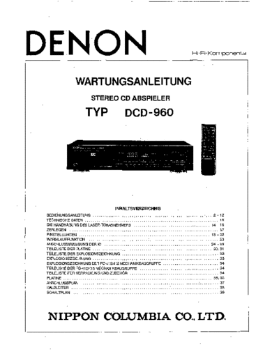 DENON hfe denon dcd-960 service de  DENON CD DCD-960 hfe_denon_dcd-960_service_de.pdf