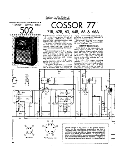 COSSOR Cossor 77  . Rare and Ancient Equipment COSSOR 66A Cossor_77.pdf
