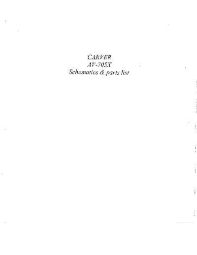 CARVER hfe carver av-705x schematics parts list  . Rare and Ancient Equipment CARVER AV-705X hfe_carver_av-705x_schematics_parts_list.pdf