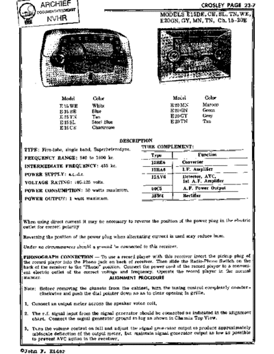 CROSLEY E15  . Rare and Ancient Equipment CROSLEY E20 Crosley_E15.pdf