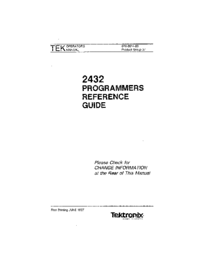 Tektronix TEK 2432 Programmers Reference Guide  Tektronix TEK 2432 Programmers Reference Guide.pdf