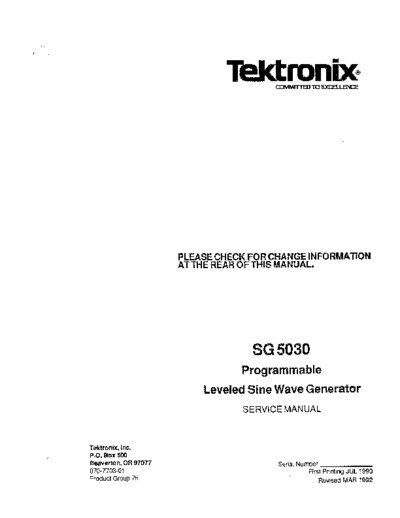 Tektronix TEK SG5030 OPS PROGR.  Tektronix TEK SG5030 OPS PROGR..pdf