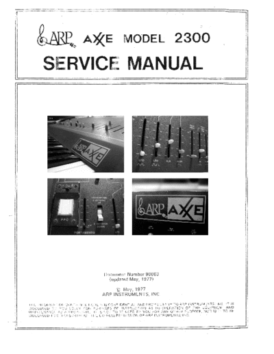 . Various ARP Axxe Service Manual  . Various SM scena ARP ARP Axxe Service Manual.pdf