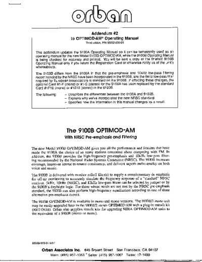 . Various 9100B Addendum2  . Various SM scena Orban 9100B_Addendum2.pdf