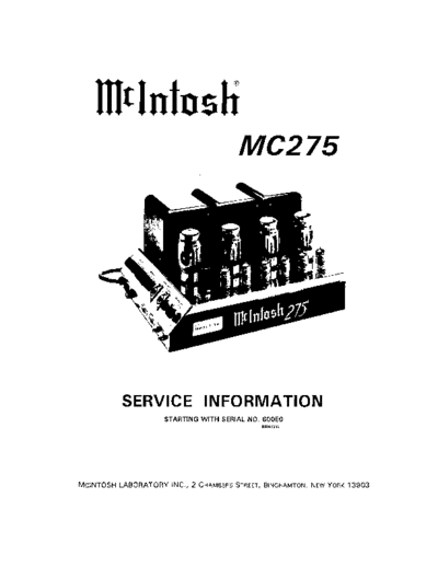 Mc INTOSH hfe mcintosh mc275 service info en  . Rare and Ancient Equipment Mc INTOSH Audio MC275 hfe_mcintosh_mc275_service_info_en.pdf
