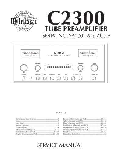 Mc INTOSH hfe mcintosh c2300 service ya1001  . Rare and Ancient Equipment Mc INTOSH Audio C2300 hfe_mcintosh_c2300_service_ya1001.pdf