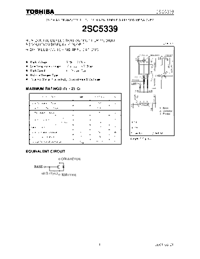 Toshiba 2sc5339  . Electronic Components Datasheets Active components Transistors Toshiba 2sc5339.pdf