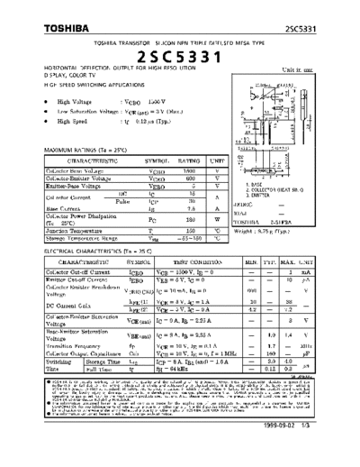 Toshiba 2sc5331  . Electronic Components Datasheets Active components Transistors Toshiba 2sc5331.pdf