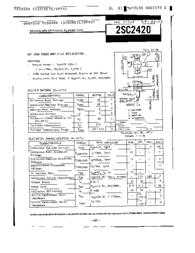 Toshiba 2sc2420  . Electronic Components Datasheets Active components Transistors Toshiba 2sc2420.pdf