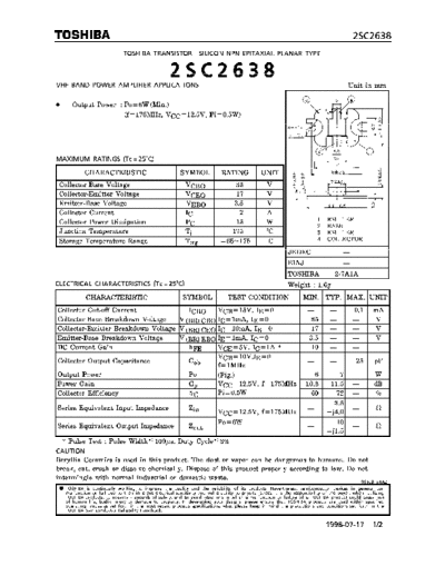 Toshiba 2sc2638  . Electronic Components Datasheets Active components Transistors Toshiba 2sc2638.pdf