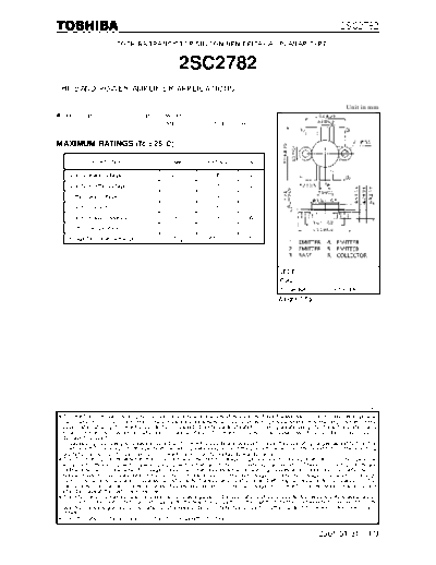 Toshiba 2sc2782  . Electronic Components Datasheets Active components Transistors Toshiba 2sc2782.pdf