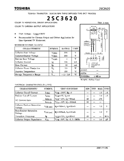 Toshiba 2sc3620  . Electronic Components Datasheets Active components Transistors Toshiba 2sc3620.pdf