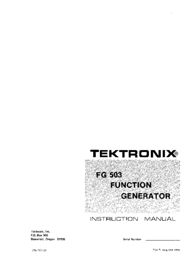 Tektronix 070-1727-00 FG503 Apr74  Tektronix tm500 070-1727-00_FG503_Apr74.pdf