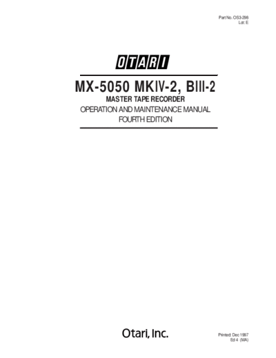 OTARI hfe   mx-5050 iv-2 biii-2 op maintenance  4th edition en  . Rare and Ancient Equipment OTARI Tape Deck MX-5050 hfe_otari_mx-5050_iv-2_biii-2_op_maintenance__4th_edition_en.pdf
