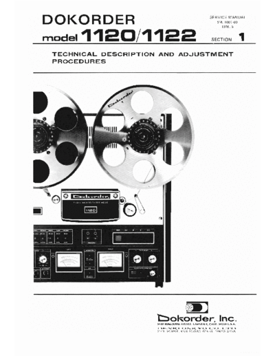DOKODER hfe dokorder 1120 1122 service sm-1001-00 section 1 alt scan . Rare and Ancient Equipment DOKODER Audio 1122 hfe_dokorder_1120_1122_service_sm-1001-00_section_1_alt_scan.pdf