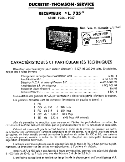 DUCRETET L735  . Rare and Ancient Equipment DUCRETET Audio L735 Ducretet_L735.pdf