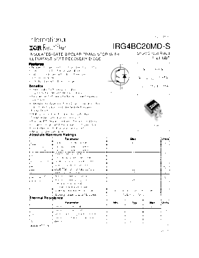 International Rectifier irg4bc20md-s  . Electronic Components Datasheets Active components Transistors International Rectifier irg4bc20md-s.pdf