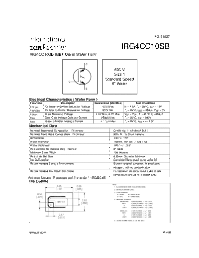 International Rectifier irg4cc10sb  . Electronic Components Datasheets Active components Transistors International Rectifier irg4cc10sb.pdf