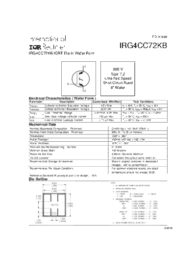 International Rectifier irg4cc72kb  . Electronic Components Datasheets Active components Transistors International Rectifier irg4cc72kb.pdf