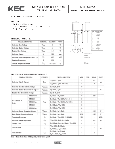 KEC kth2369 a  . Electronic Components Datasheets Active components Transistors KEC kth2369_a.pdf