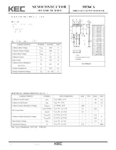 KEC tip36ca  . Electronic Components Datasheets Active components Transistors KEC tip36ca.pdf