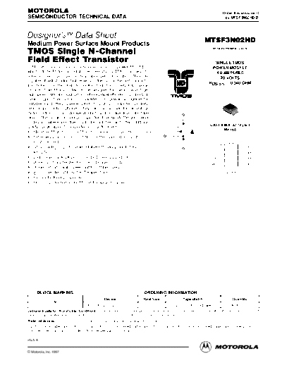 Motorola mtsf3n02hd  . Electronic Components Datasheets Active components Transistors Motorola mtsf3n02hd.pdf
