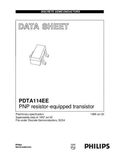 Motorola pdta114ee 2  . Electronic Components Datasheets Active components Transistors Motorola pdta114ee_2.pdf