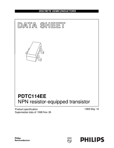 Motorola pdtc114ee 4  . Electronic Components Datasheets Active components Transistors Motorola pdtc114ee_4.pdf