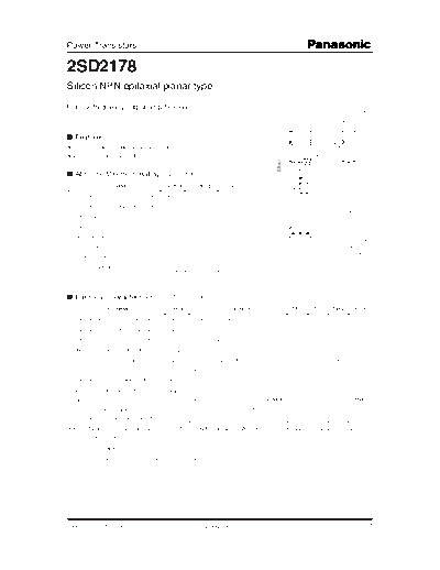 Panasonic 2sd2178  . Electronic Components Datasheets Active components Transistors Panasonic 2sd2178.pdf