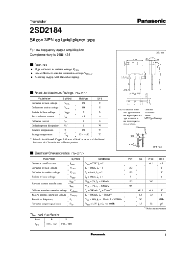 Panasonic 2sd2184 e  . Electronic Components Datasheets Active components Transistors Panasonic 2sd2184_e.pdf