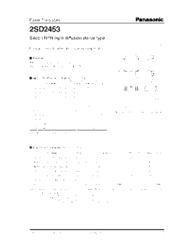 Panasonic 2sd2453  . Electronic Components Datasheets Active components Transistors Panasonic 2sd2453.pdf