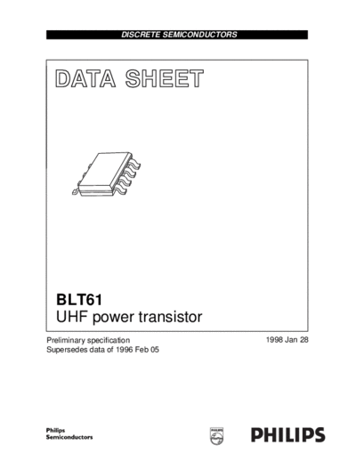 Philips blt61  . Electronic Components Datasheets Active components Transistors Philips blt61.pdf