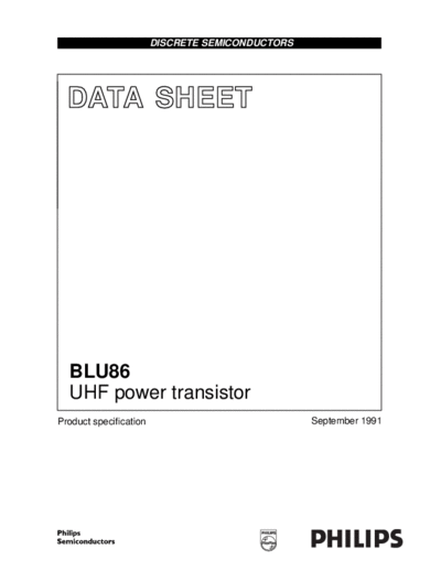 Philips blu86 cnv 2  . Electronic Components Datasheets Active components Transistors Philips blu86_cnv_2.pdf