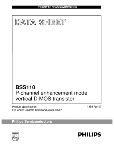 Philips bss110  . Electronic Components Datasheets Active components Transistors Philips bss110.pdf