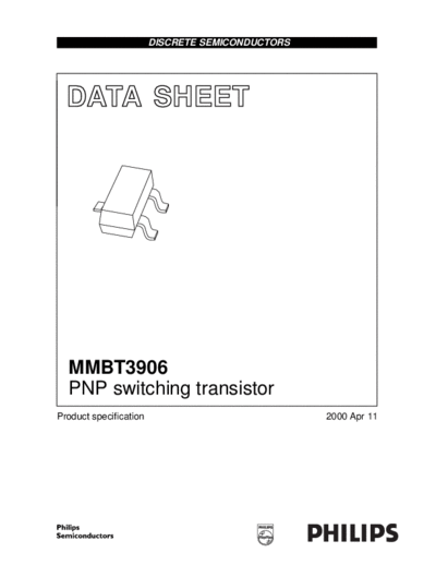 Philips mmbt3906 1  . Electronic Components Datasheets Active components Transistors Philips mmbt3906_1.pdf