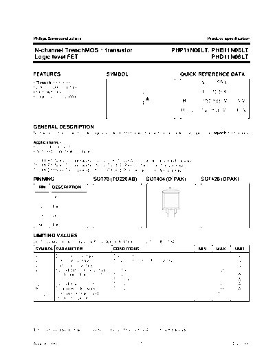 Philips phb11n06lt phd11n06lt php11n06lt 3  . Electronic Components Datasheets Active components Transistors Philips phb11n06lt_phd11n06lt_php11n06lt_3.pdf