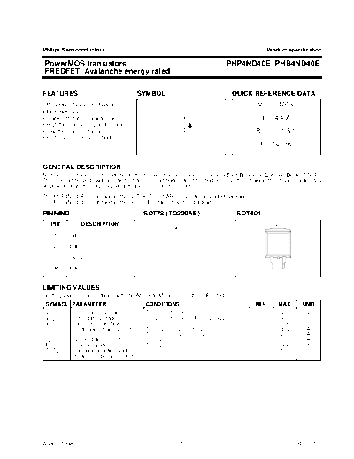 Philips php4nd40e 2  . Electronic Components Datasheets Active components Transistors Philips php4nd40e_2.pdf