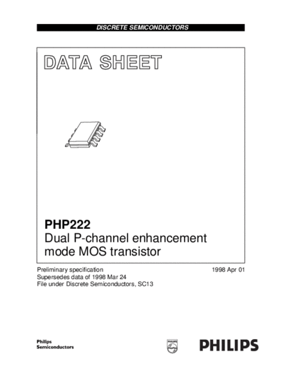 Philips php222 3  . Electronic Components Datasheets Active components Transistors Philips php222_3.pdf