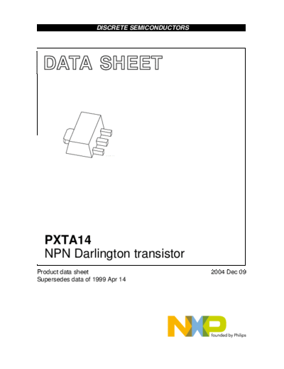 Philips pxta14  . Electronic Components Datasheets Active components Transistors Philips pxta14.pdf