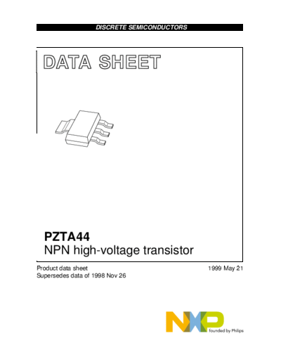 . Electronic Components Datasheets pzta44  . Electronic Components Datasheets Active components Transistors Philips pzta44.pdf