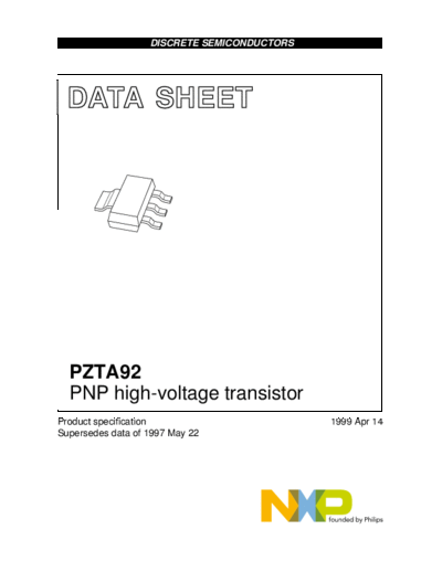 Philips pzta92  . Electronic Components Datasheets Active components Transistors Philips pzta92.pdf